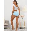 imageAllegra K Womens Cotton Underwear HighRise Lace Trim Tummy Control Full Coverage BriefBlue