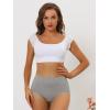 imageAllegra K Womens Cotton Underwear HighRise Lace Trim Tummy Control Full Coverage BriefGray