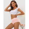 imageAllegra K Womens Cotton Underwear HighRise Lace Trim Tummy Control Full Coverage BriefLight Pink