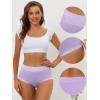 imageAllegra K Womens Cotton Underwear HighRise Lace Trim Tummy Control Full Coverage BriefPurple