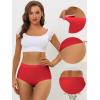 imageAllegra K Womens Elastic HighWaisted Brief Breathable No Show Hipster UnderwearBright Red