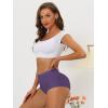 imageAllegra K Womens Elastic HighWaisted Brief Breathable No Show Hipster UnderwearDark Purple