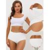 imageAllegra K Womens Elastic HighWaisted Brief Breathable No Show Hipster UnderwearWhite
