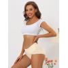imageAllegra K Womens HiCut Ribbed High Waist Tummy Control Underwear Available in Plus SizeBeige