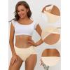 imageAllegra K Womens HiCut Ribbed High Waist Tummy Control Underwear Available in Plus SizeBeige