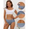 imageAllegra K Womens HiCut Ribbed High Waist Tummy Control Underwear Available in Plus SizeBlue
