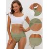 imageAllegra K Womens HiCut Ribbed High Waist Tummy Control Underwear Available in Plus SizePea Green