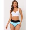 imageAllegra K Womens High Waist Tummy Control ColorBlock Brief Available in Plus SizeLight Blue