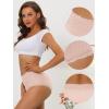 imageAllegra K Womens High Waist Underwear Tummy Control Comfortable Lace Trim Ribbed PantiesBeige Pink