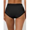 imageAllegra K Womens High Waist Underwear Tummy Control Comfortable Lace Trim Ribbed PantiesBlack