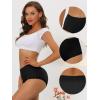 imageAllegra K Womens High Waist Underwear Tummy Control Comfortable Lace Trim Ribbed PantiesBlack