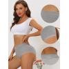 imageAllegra K Womens High Waist Underwear Tummy Control Comfortable Lace Trim Ribbed PantiesGray