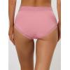 imageAllegra K Womens High Waist Underwear Tummy Control Comfortable Lace Trim Ribbed PantiesPink