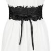 imageAllegra K Womens Lace Wide Waist Belt Wrap Around Obi Corset Cinch Belts BowknotBlack