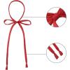 imageAllegra K Womens Long Bow Tie Self Tied Adjustable Solid Color JK Necktie Ribbon Bowtie One Size Red