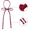 imageAllegra K Womens Long Bow Tie Self Tied Adjustable Solid Color JK Necktie Ribbon BowtieDeep Red