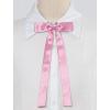 imageAllegra K Womens Long Self Tie Solid Color Ribbon Bowknot Neckwear Cosplay Elegant Neck BowtiePink