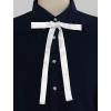 imageAllegra K Womens Long Self Tie Solid Color Ribbon Bowknot Neckwear Cosplay Elegant Neck BowtieWhite