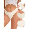 imageAllegra K Womens NoShow Hipster Unlined Cheeky Underwear VShape Waist Stretch BikiniBeige Apricot