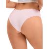 imageAllegra K Womens NoShow Hipster Unlined Cheeky Underwear VShape Waist Stretch BikiniPink