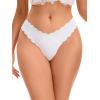 imageAllegra K Womens NoShow Hipster Unlined Cheeky Underwear VShape Waist Stretch BikiniWhite