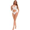 imageAllegra K Womens NoShow Hipster Unlined Cheeky Underwear VShape Waist Stretch BikiniWhite