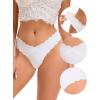 imageAllegra K Womens NoShow Hipster Unlined Cheeky Underwear VShape Waist Stretch BikiniWhite