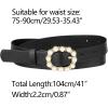 imageAllegra K Womens Pearl Waistband Skinny Leather Adjustable Pin Buckle Belt for Jeans Dresses PantsBlack
