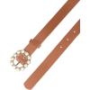 imageAllegra K Womens Pearl Waistband Skinny Leather Adjustable Pin Buckle Belt for Jeans Dresses PantsCamel