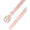 imageAllegra K Womens Pearl Waistband Skinny Leather Adjustable Pin Buckle Belt for Jeans Dresses PantsLight Pink