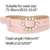 imageAllegra K Womens Pearl Waistband Skinny Leather Adjustable Pin Buckle Belt for Jeans Dresses PantsLight Pink