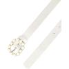 imageAllegra K Womens Pearl Waistband Skinny Leather Adjustable Pin Buckle Belt for Jeans Dresses PantsWhite