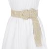 imageAllegra K Womens Plus Size ExtraWide Woven Waist Belts Braided Belts for Dress Chunky BuckleBeige