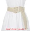 imageAllegra K Womens Plus Size ExtraWide Woven Waist Belts Braided Belts for Dress Chunky BuckleCream White