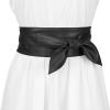 imageAllegra K Womens Plus Size Obi Belts Bowknot SelfTie Wrap Around Wide Sash Waistband Belt for DressesBlack