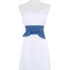 imageAllegra K Womens Plus Size Obi Belts Bowknot SelfTie Wrap Around Wide Sash Waistband Belt for DressesBlue Denim