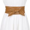 imageAllegra K Womens Plus Size Obi Belts Bowknot SelfTie Wrap Around Wide Sash Waistband Belt for DressesCamel