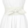 imageAllegra K Womens Plus Size Obi Belts Bowknot SelfTie Wrap Around Wide Sash Waistband Belt for DressesWhite