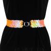 imageAllegra K Womens Plus Size Stretchy Skinny Waist Belts Shiny Sequins Decor Elastic Belts for DressesOrange