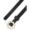 imageAllegra K Womens Plus Size Waist Belts Pearl Narrow Leather Adjustable Belt for Jeans Dresses PantsBlack