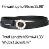 imageAllegra K Womens Plus Size Waist Belts Pearl Narrow Leather Adjustable Belt for Jeans Dresses PantsBlack