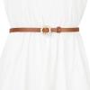 imageAllegra K Womens Plus Size Waist Belts Pearl Narrow Leather Adjustable Belt for Jeans Dresses PantsCamel