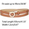 imageAllegra K Womens Plus Size Waist Belts Pearl Narrow Leather Adjustable Belt for Jeans Dresses PantsCamel