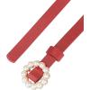 imageAllegra K Womens Plus Size Waist Belts Pearl Narrow Leather Adjustable Belt for Jeans Dresses PantsRed