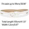 imageAllegra K Womens Plus Size Waist Belts Pearl Narrow Leather Adjustable Belt for Jeans Dresses PantsWhite