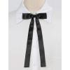 imageAllegra K Womens PreTied Adjustable String Bow Tie with Long Ribbon Solid Color Uniform BowtiesBlack