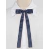 imageAllegra K Womens PreTied Adjustable String Bow Tie with Long Ribbon Solid Color Uniform BowtiesDark Blue