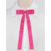 imageAllegra K Womens PreTied Adjustable String Bow Tie with Long Ribbon Solid Color Uniform BowtiesHot Pink