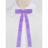 imageAllegra K Womens PreTied Adjustable String Bow Tie with Long Ribbon Solid Color Uniform BowtiesLight Purple