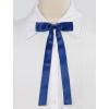 imageAllegra K Womens PreTied Adjustable String Bow Tie with Long Ribbon Solid Color Uniform BowtiesNavy Blue
